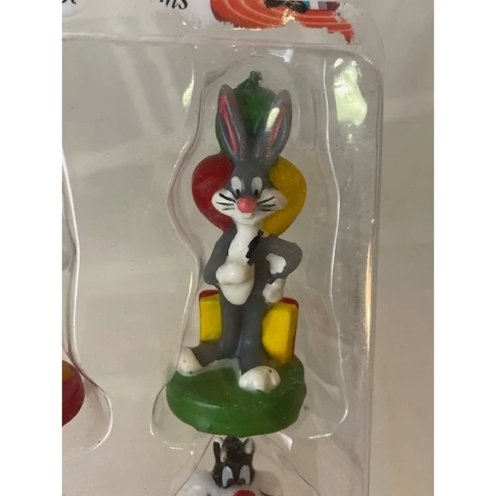Vintage Looney Tunes Birthday Candles Bugs Bunny Daffy Tweety Sylvester Set of 4